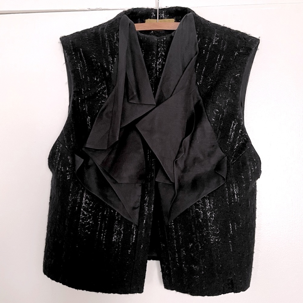 Nicole Miller Black Silk/Wool Vest